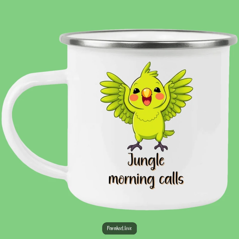 Funny Squawking Parrot Camping Mug: Adventure with Lively Vibes