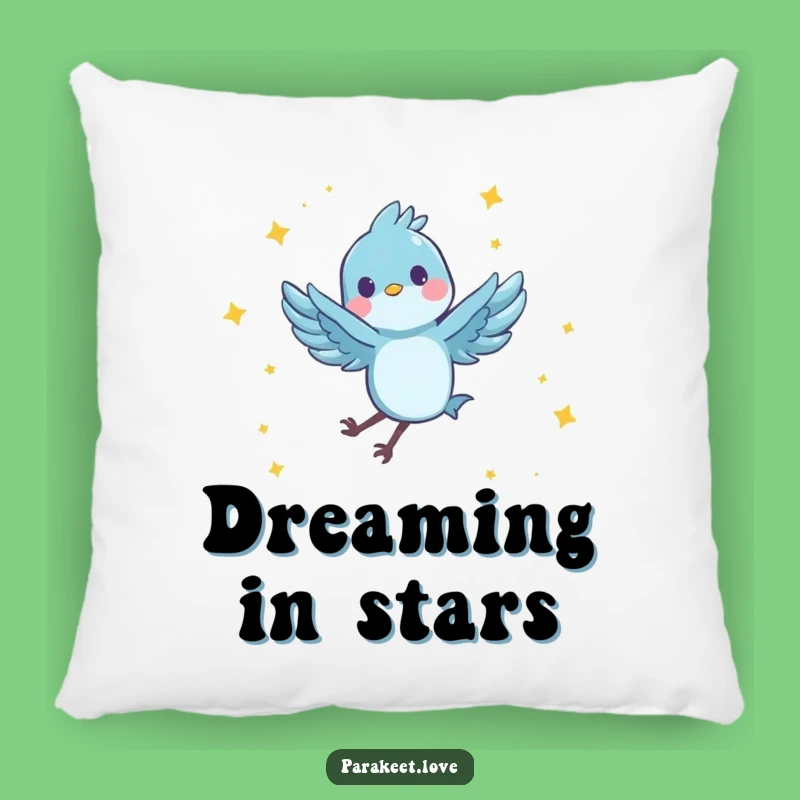 Funny Cosmic Dream Pillow: Soft Blue Bird Cushion, Cute Funny Gift