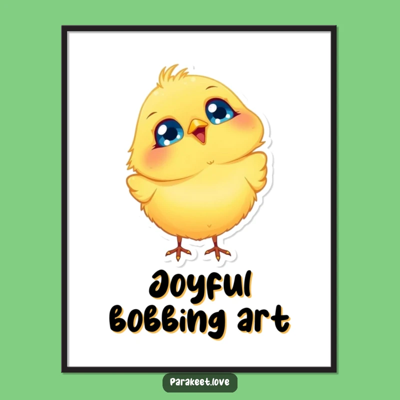 Funny Bobbing Bird Digital Art: Instant Cheer for Your Space