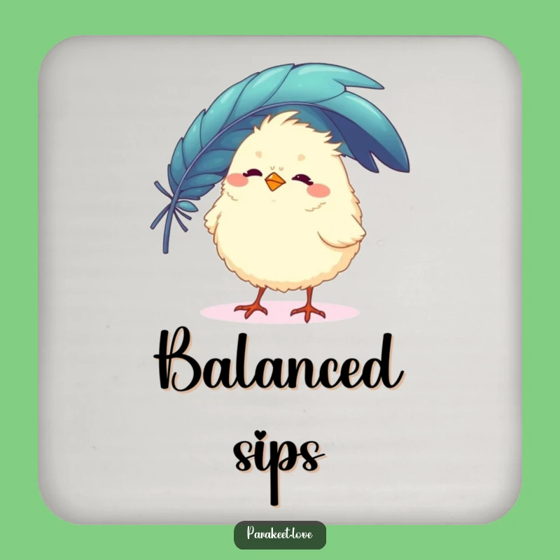 Funny Feather Balance Coaster: Bird Drink Protector, Funny Gift