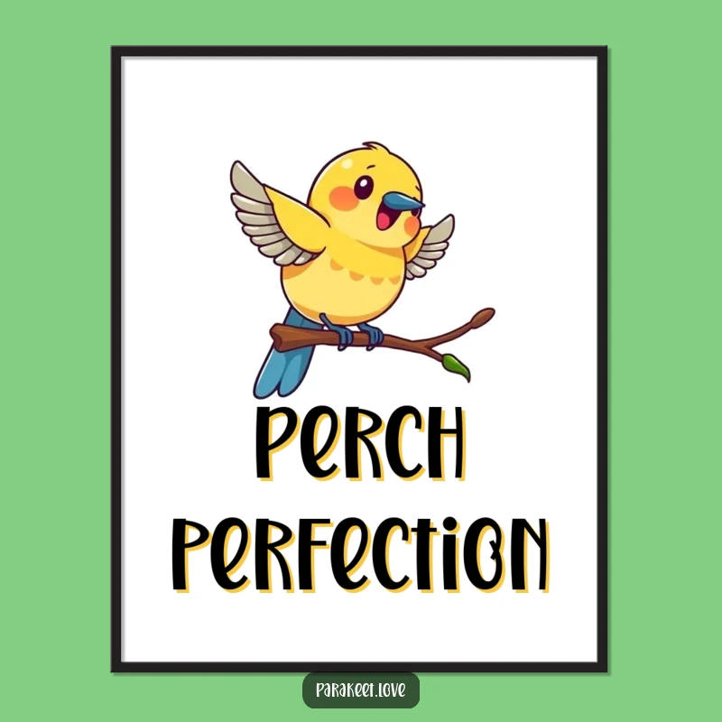 Funny Swinging Bird Poster - Vibrant Motion Art Print Gift