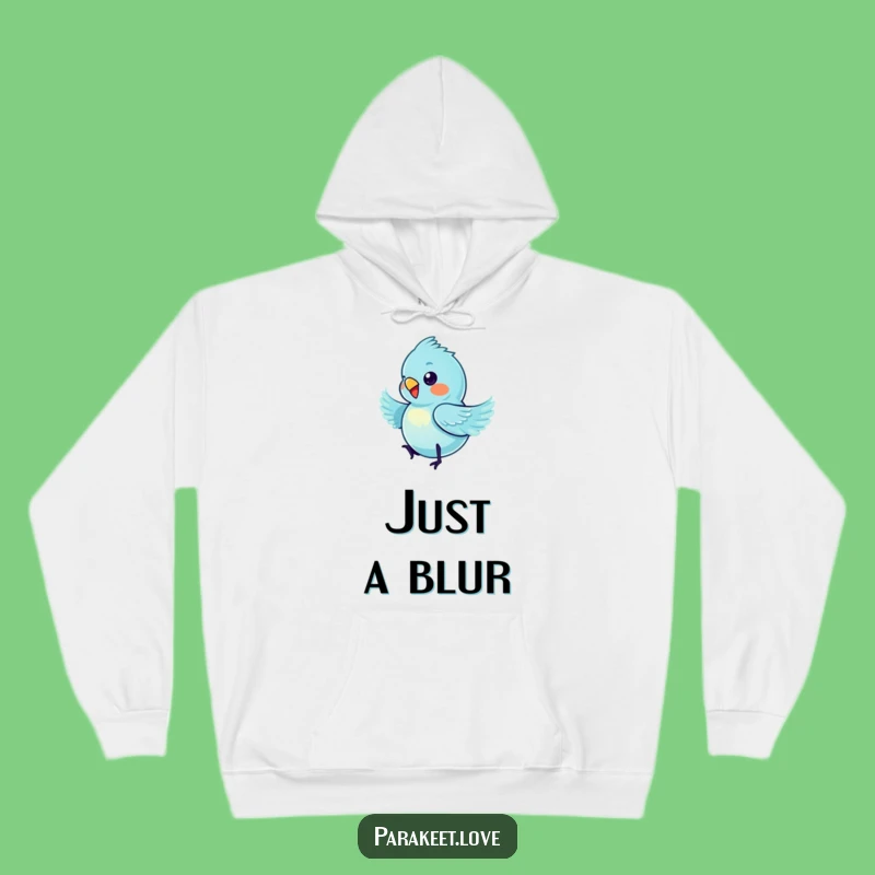 Cozy Funny Spinning Blue Parakeet Hoodie - Warm & Hilarious Bird Gift