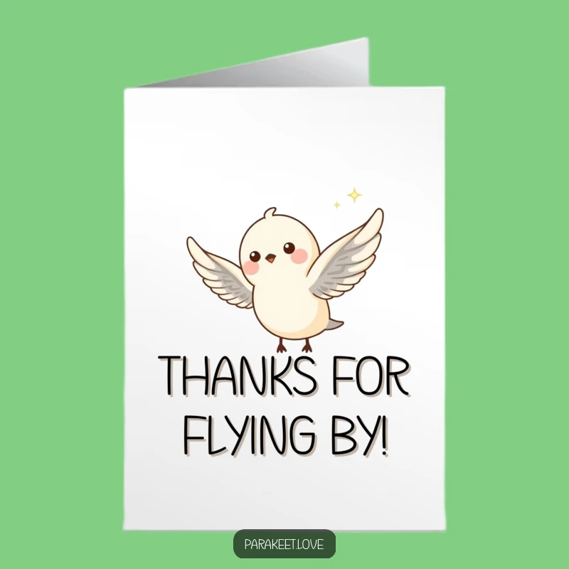 Free Printable Thank You Card: Flying Bird, Sparkly Downloadable Expressing Gratitude