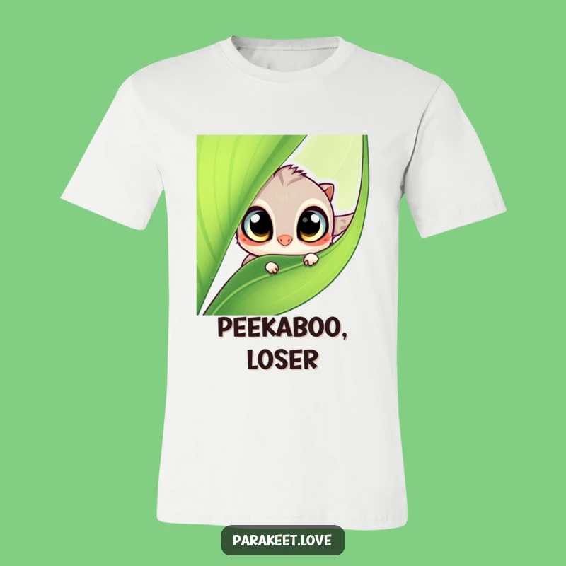 Funny Leaf Peeker T-Shirt: Cute Winged Creature Tee, Hilarious Gift Idea