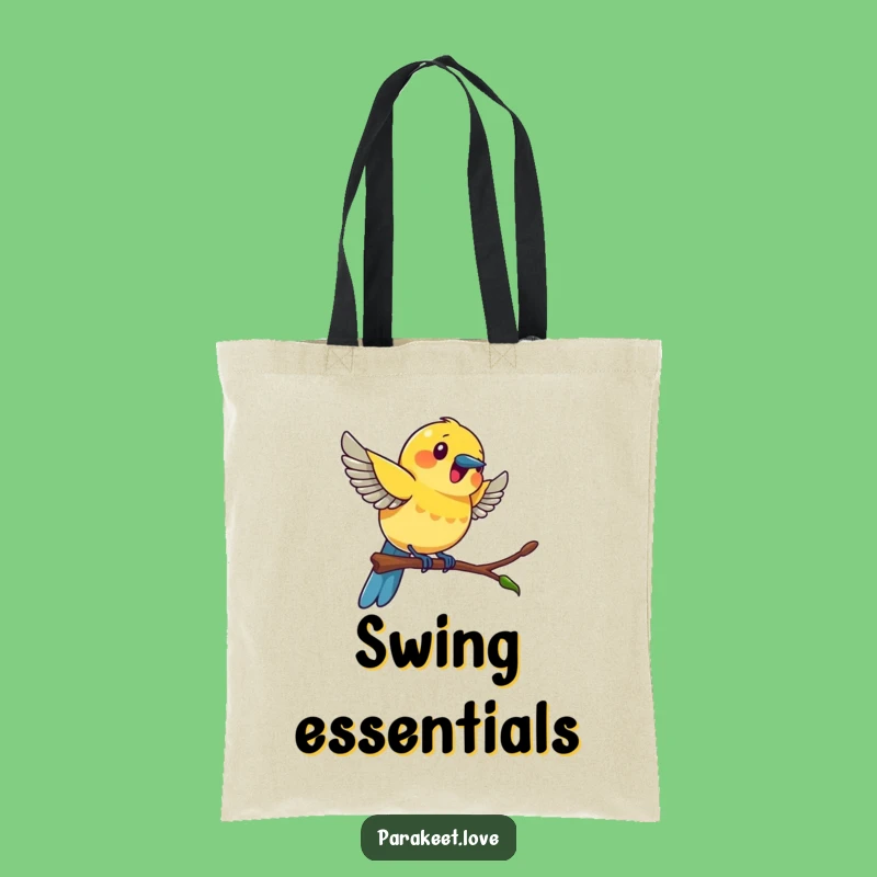 Funny Swinging Bird Tote Bag - Carry Excitement & Bird Art